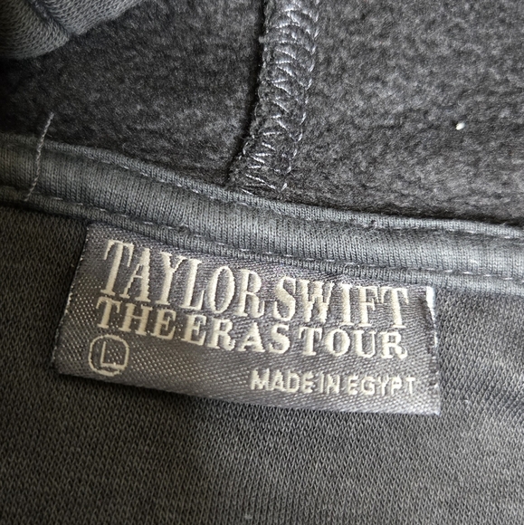 TAYLOR SWIFT The Eras Tour black charcoal ‎ oversized unisex hoodie sweatshirt L - Picture 7 of 11